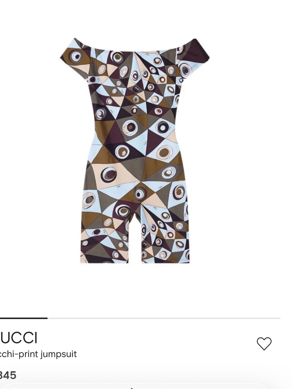 Emilio Pucci Brown, Light Blue & Cream Geometric-Print Jumpsuit